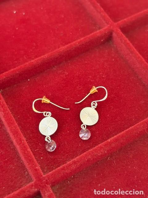 Joyeria: Pendientes plata de ley 925 &middot; Aro labrado y Piedra Natural