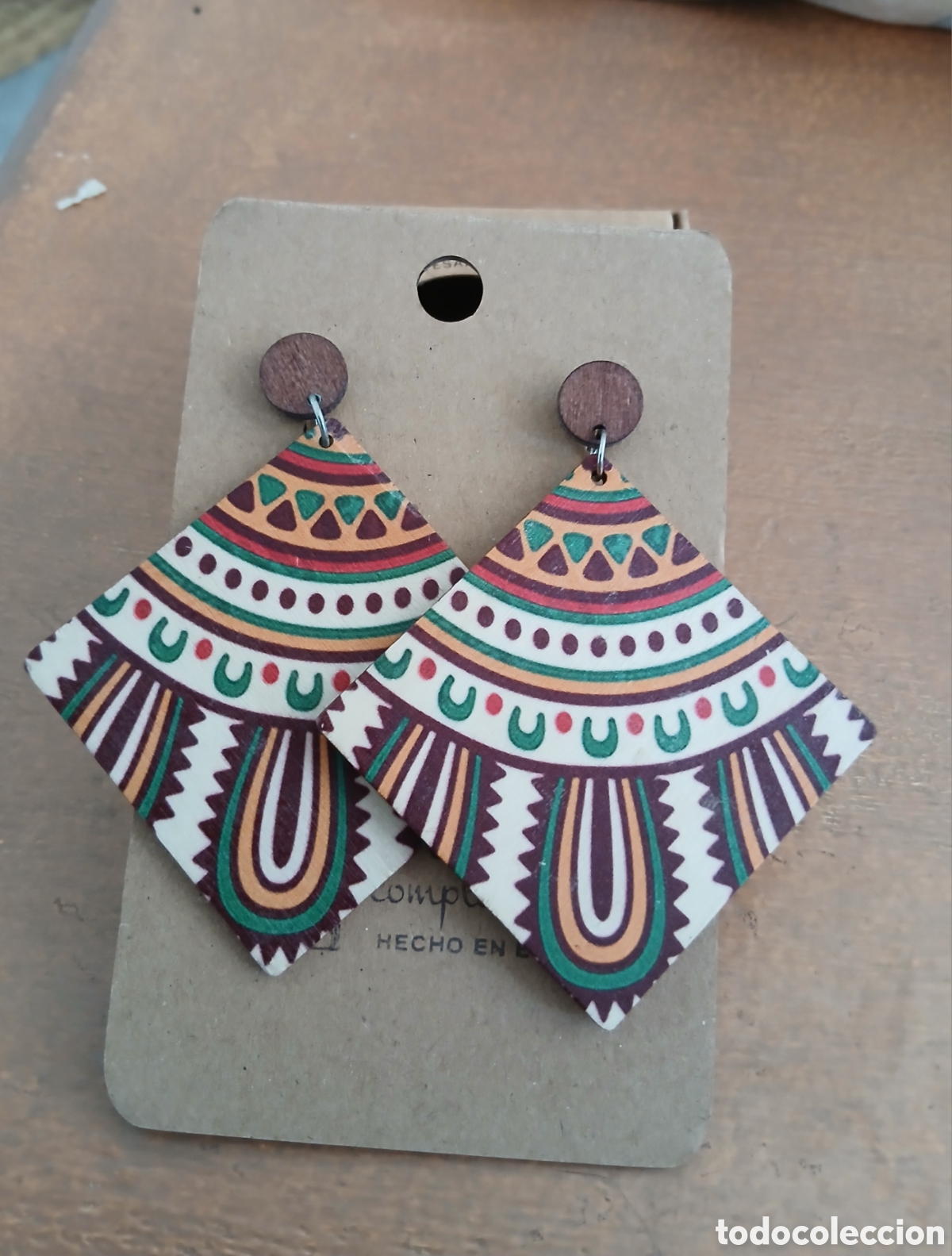 Joyeria: Pendientes largos &eacute;tnicos multicolor