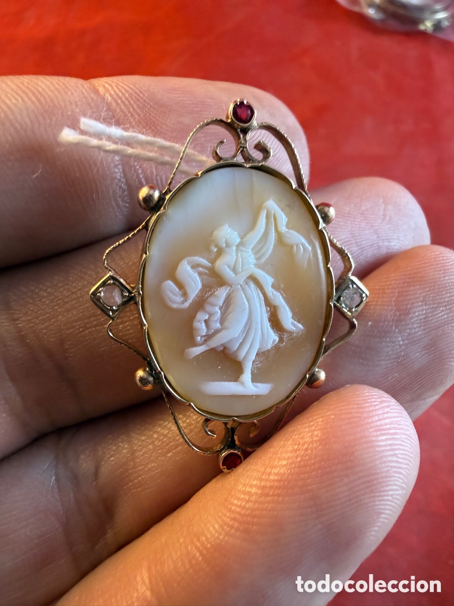 Joyeria: Broche s.XIX con camafeo de m&eacute;nade danzante - Foto 3