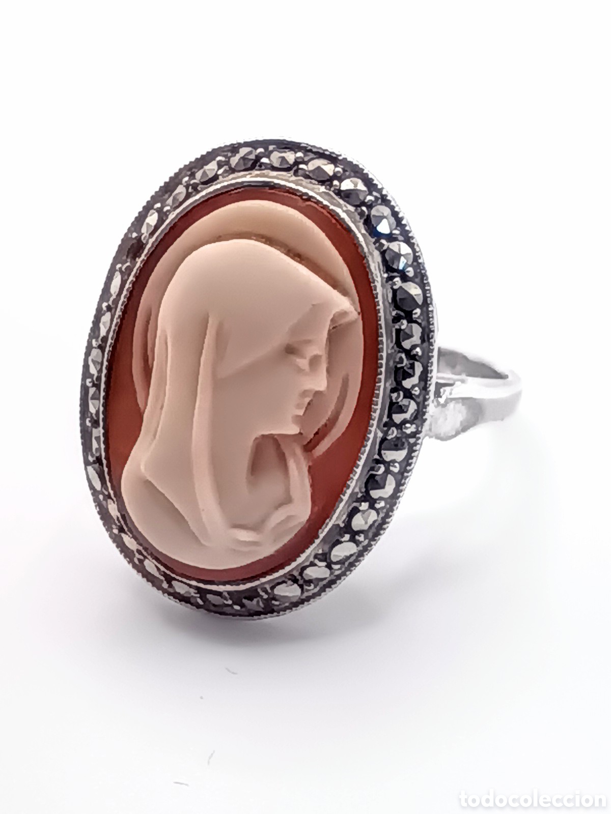 Joyeria: Camafeo anillo de la Virgen en Plata y Marcassitas - Foto 7