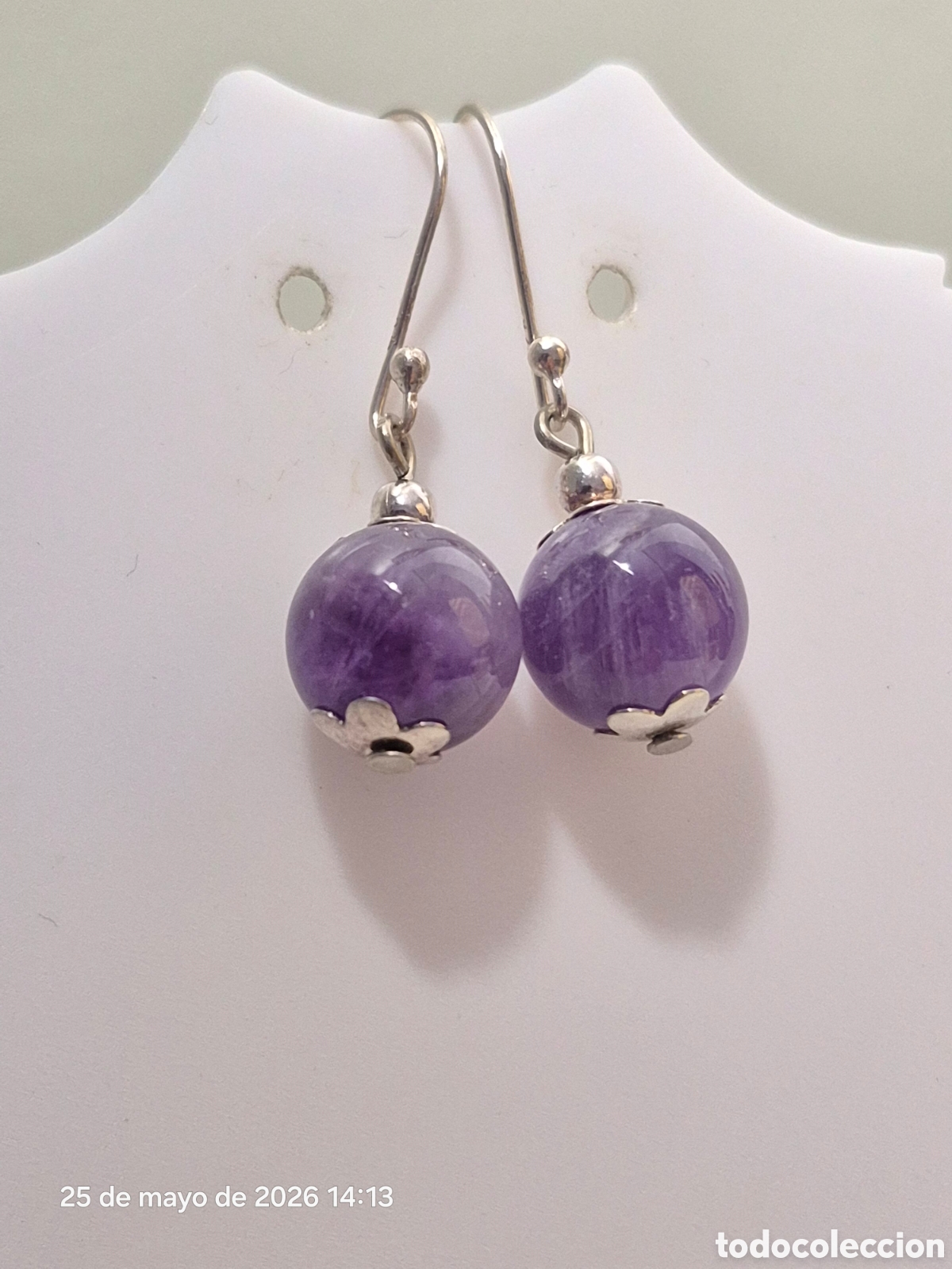 Joyeria: BONITOS PENDIENTES DE PLATA DE LEY Y AMATISTAS. REF S6 J ACT PENDIENTES 250526