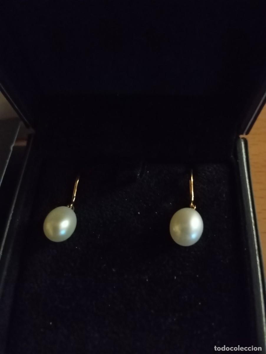 Joyeria: Pendientes de oro de Ley y perlas cultivadas de creaci&oacute;n artesanal