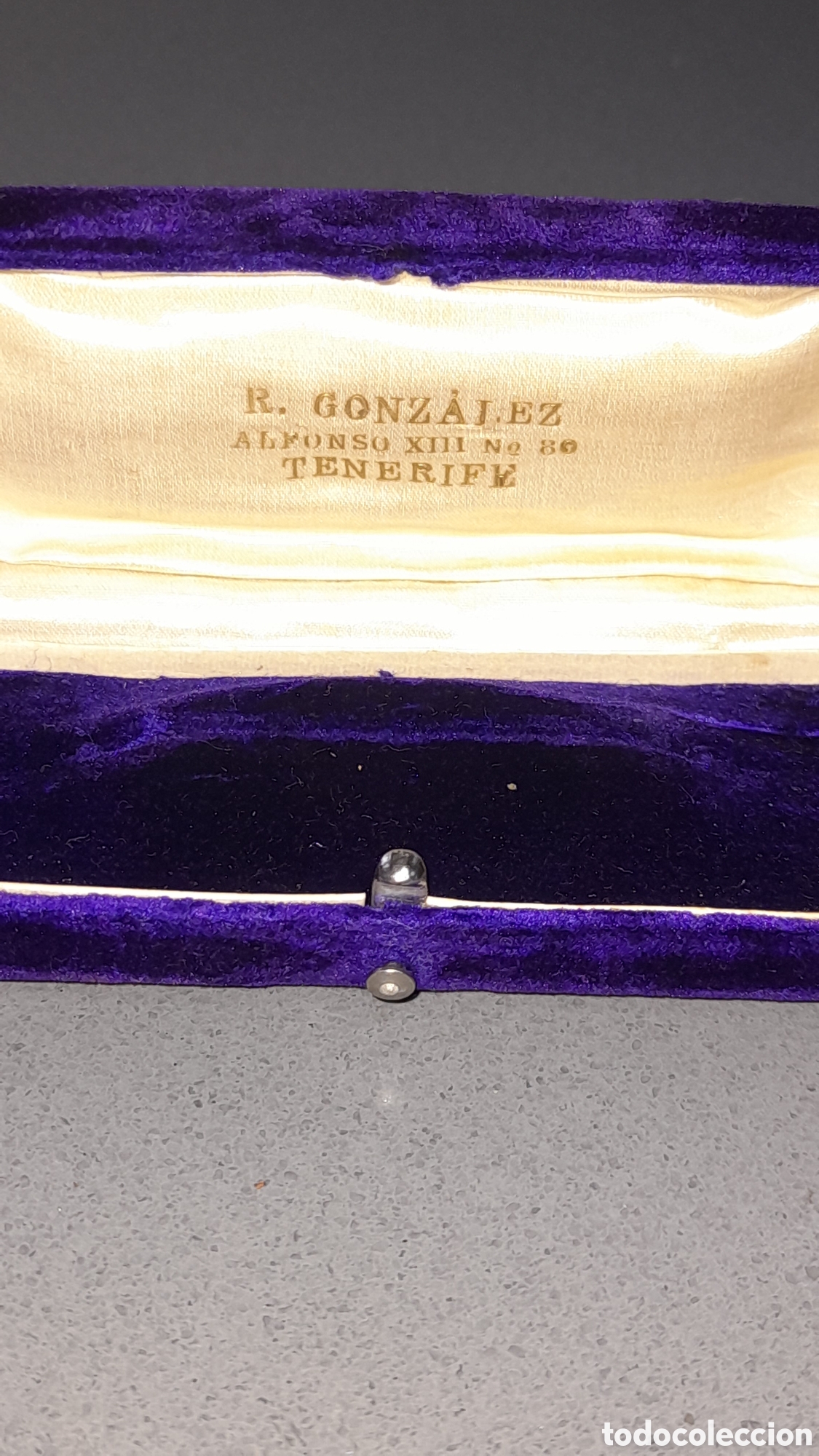 Joyeria: Antiguo estuche joyas terciopelo violeta