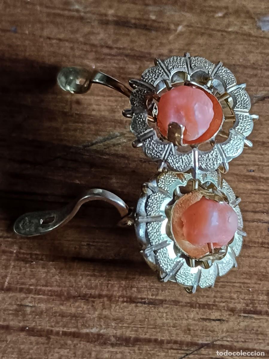 Joalharia: ANTIGUOS PENDIENTES DE ORO Y CORAL ROSA VER FOTOS