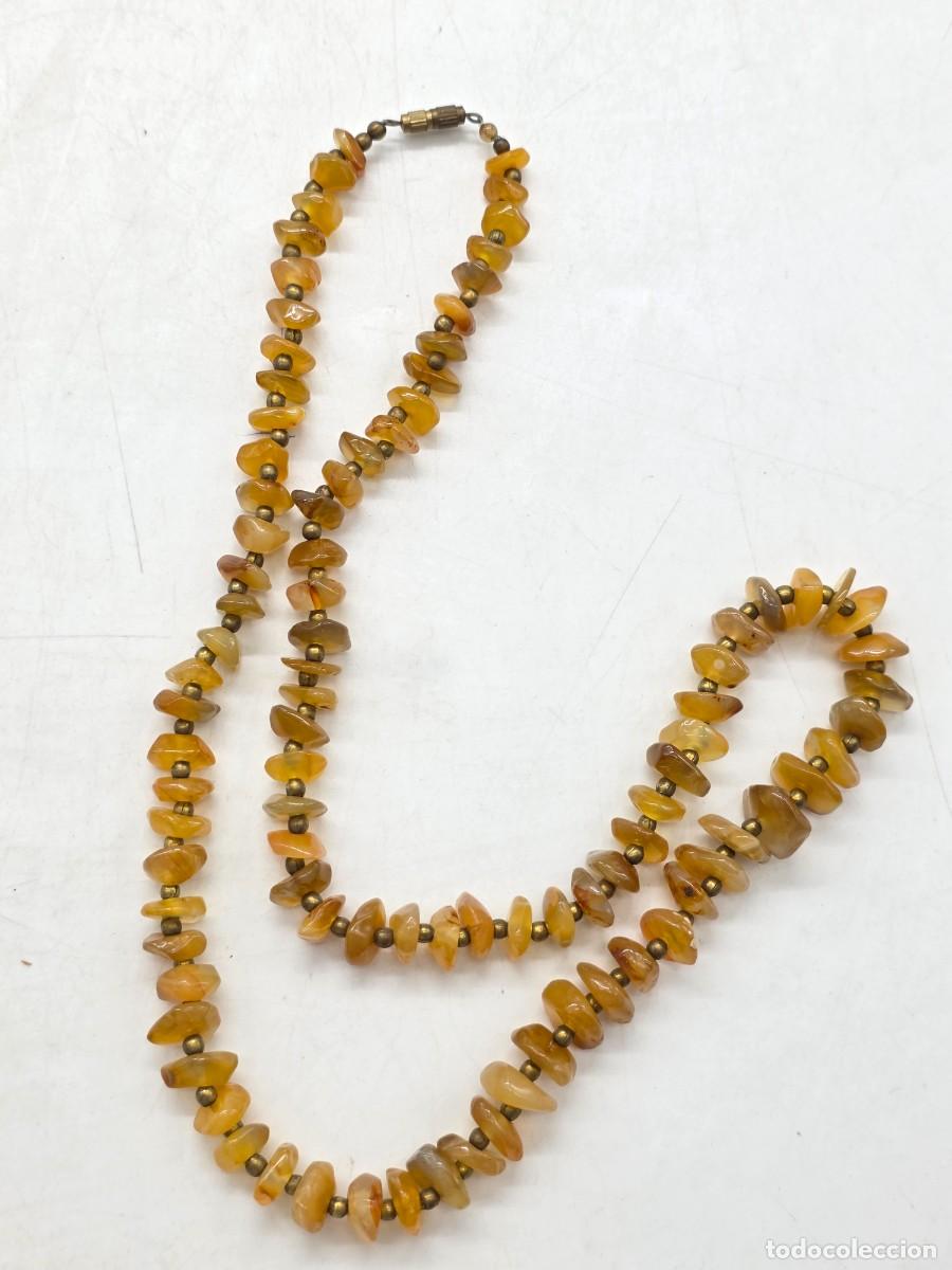 Joyeria: COLLAR CON PIEDRAS &Aacute;MBAR, COLOR MIEL ( VER FOTOS )