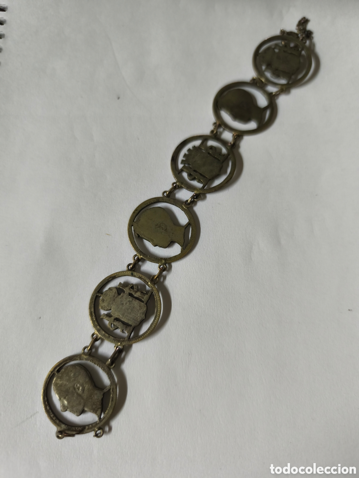 Joyeria: Antigua Pulsera de Plata con cadenita de seguridad abierta