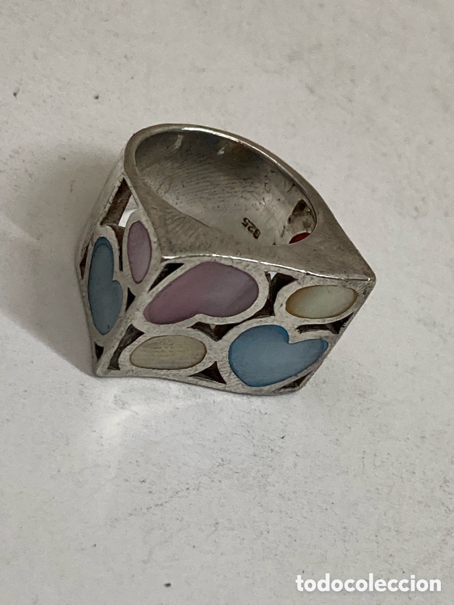 Joyeria: Anillo de plata n&aacute;car S474