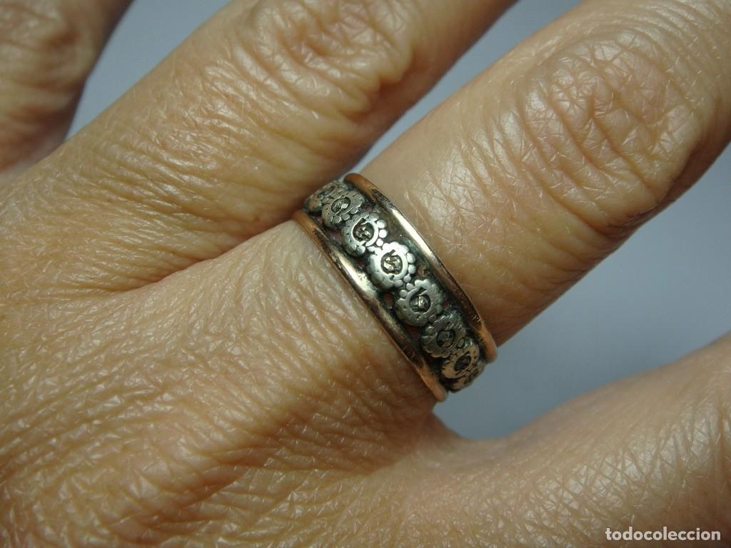 Joyeria: Anillo Calado de Plata y Oro con Marquesitas &middot; ca. 1920&ndash;1940 - Foto 3