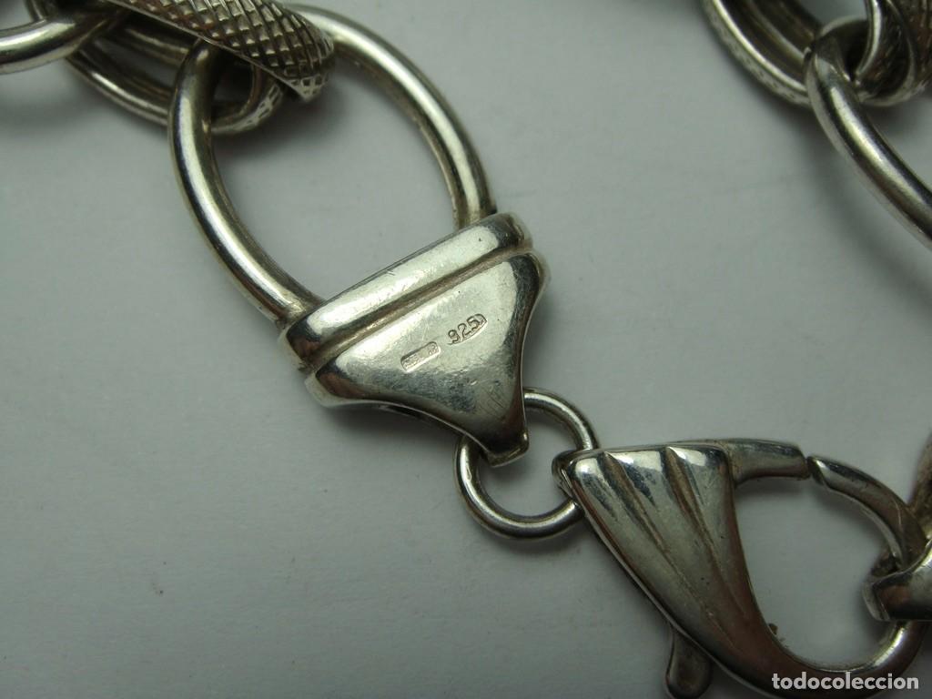 Joyeria: Pulsera de Plata de Ley 925 con Eslabones Texturizado - Foto 4