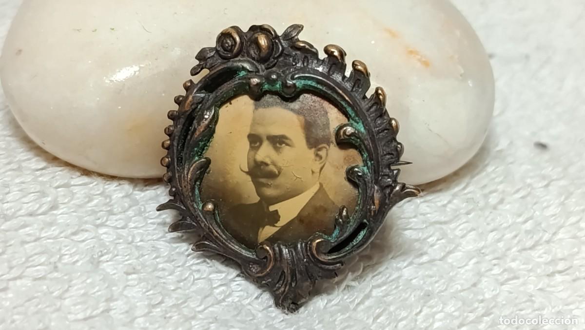 Joyeria: ANTIGUO BROCHE RELICARIO VICTORIANO MODERNISTA CON FOTOGRAFIA RETRATO PPIOS SIGLO XX