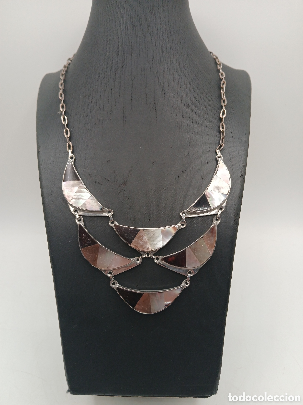 Joyeria: Collar metal plateado y n&aacute;car - Foto 2