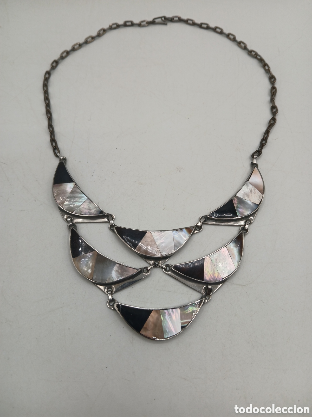 Joyeria: Collar metal plateado y n&aacute;car - Foto 3