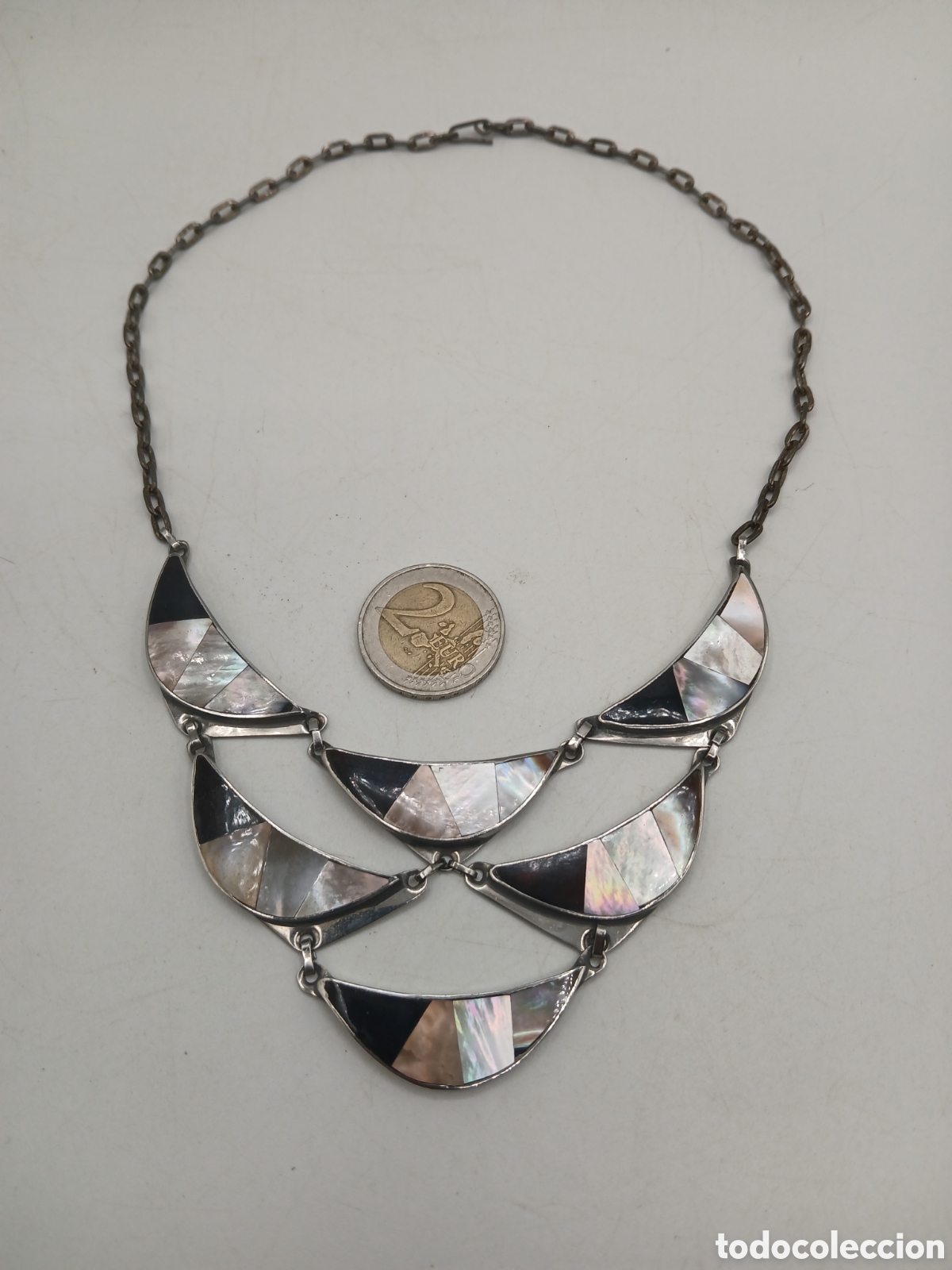 Joyeria: Collar metal plateado y n&aacute;car - Foto 4