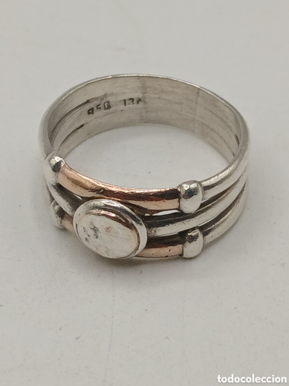 Joyeria: Anillo plata 950mls y oro 18quilates