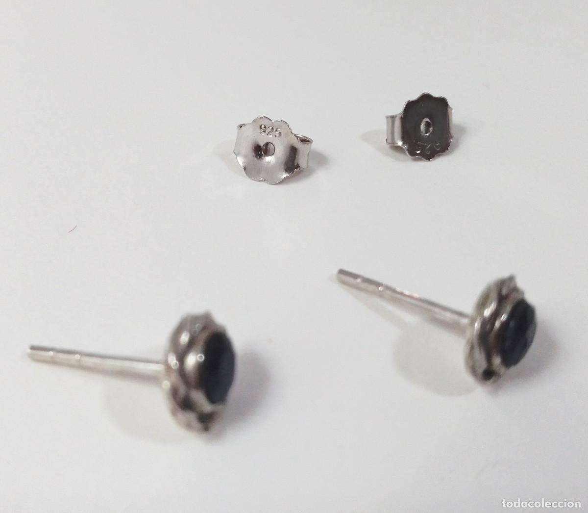 Joyeria: Pendientes de plata de ley con zafiro natural - Foto 3
