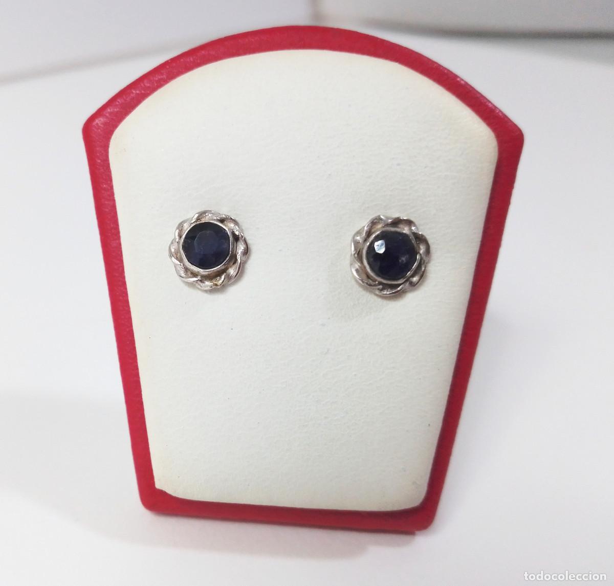 Joyeria: Pendientes de plata de ley con zafiro natural - Foto 4