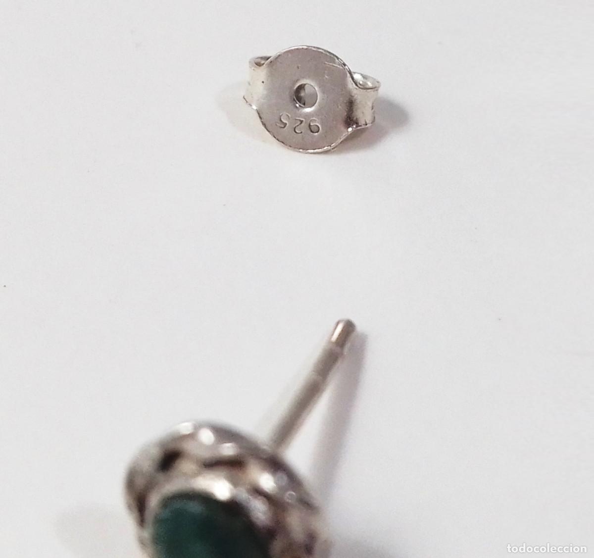 Joyeria: Pendientes de plata de ley con esmeralda natural - Foto 5