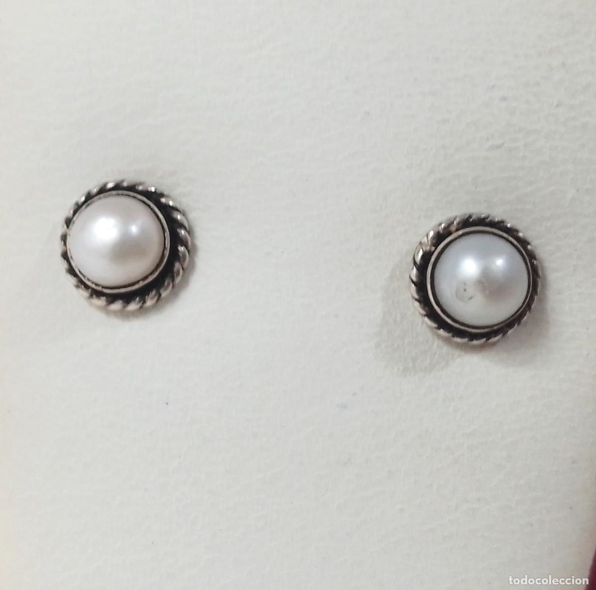 Joyeria: Pendientes de plata de ley con perlas sint&eacute;ticas - Foto 3