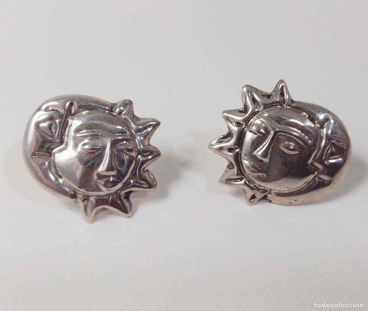 Joyeria: Pendientes de plata de ley Sol y Luna - Foto 5