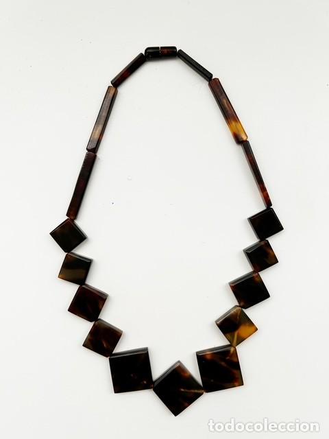 Joyeria: COLLAR ANTIGUO DE CAREY &ndash; ART D&Eacute;CO / A&Ntilde;OS 30-40 &ndash; CIERRE OCULTO &ndash; ESPECTACULAR VETEADO