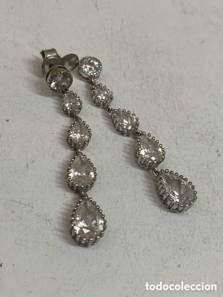 Joyeria: Pendientes de plata engastado P475