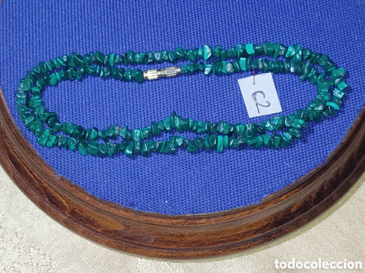 Joyeria: Bonito y fino collar de Malaquita natural.A&ntilde;os 70.*C2*