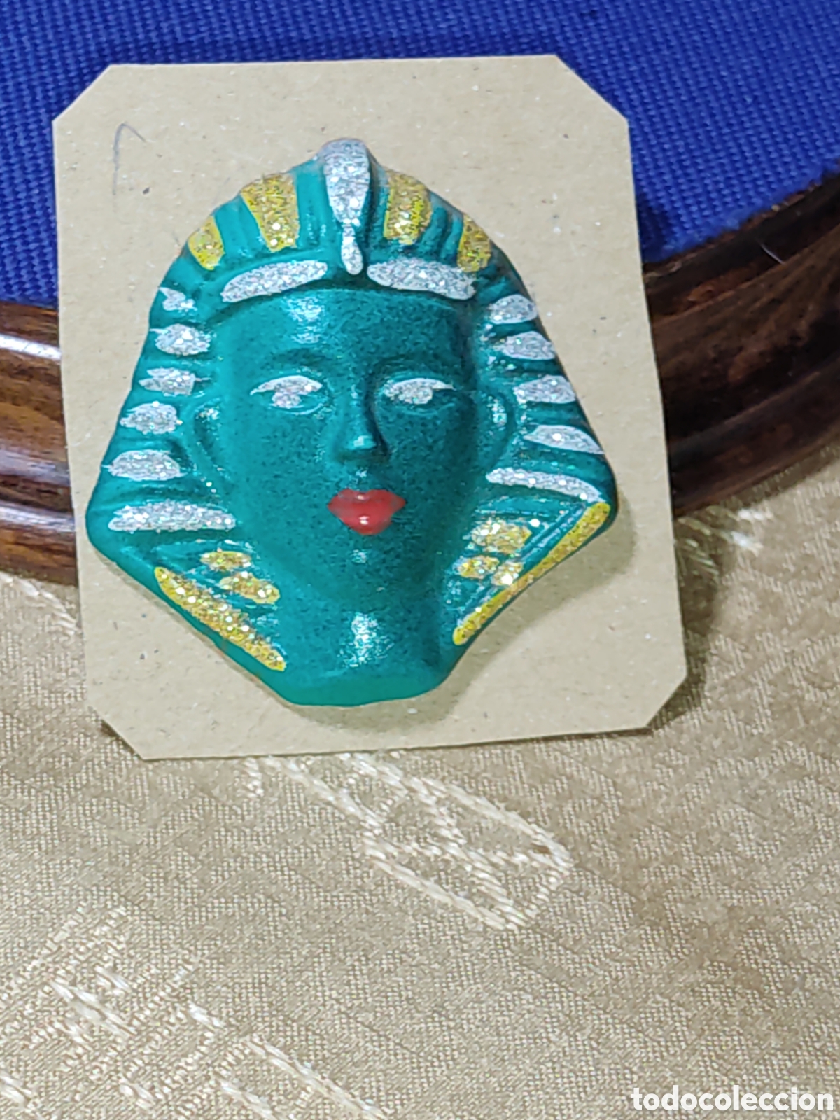 Joyeria: Antiguo Broche egipcio de porcelana Fara&oacute;n & Tutankam&oacute;n.