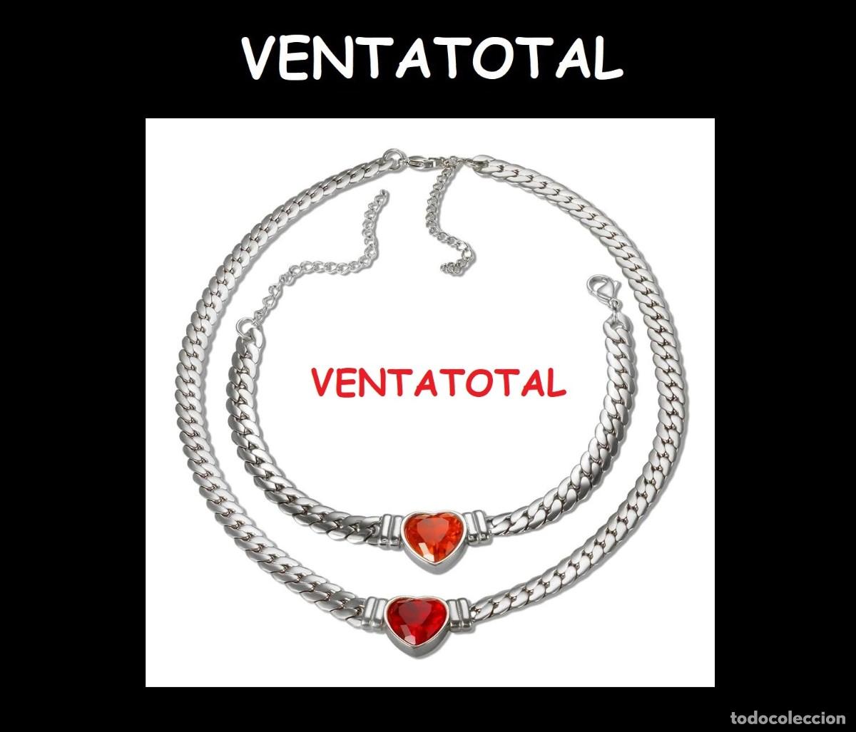 Joalharia: LUJO CONJUNTO DE CADENA Y PULSERA CON RUBIS CORAZON ES DE ORO DE 18KILATES LAMINADO LEE DENTRO