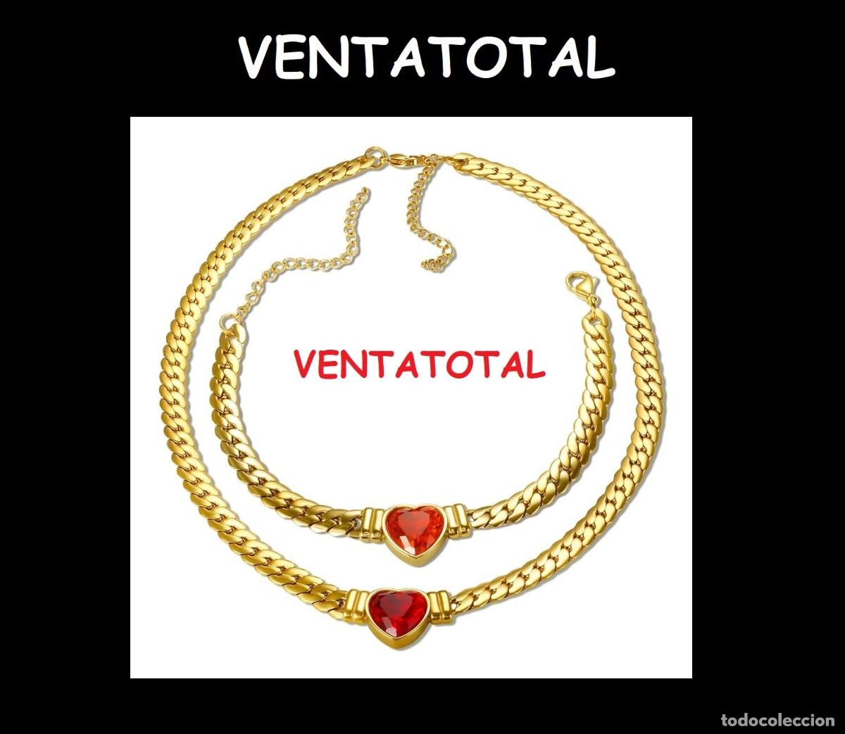 Joyeria: LUJO CONJUNTO DE CADENA Y PULSERA CON RUBIS CORAZON ES DE ORO DE 22KILATES LAMINADO LEE DENTRO