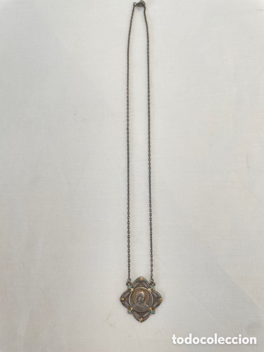 Joyeria: Collar de plata y turquesas siglo XX