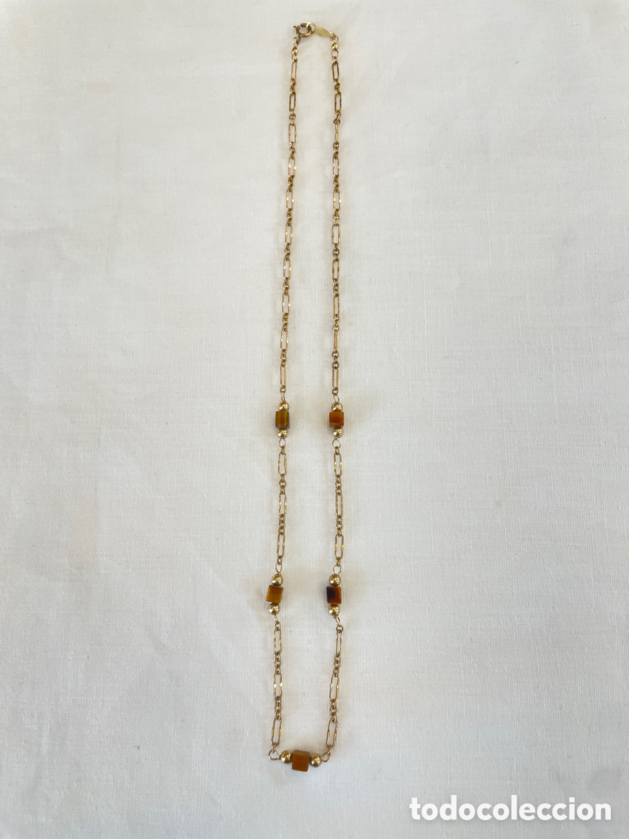 Joyeria: Collar oro 14K y ojo de tigre - Foto 2
