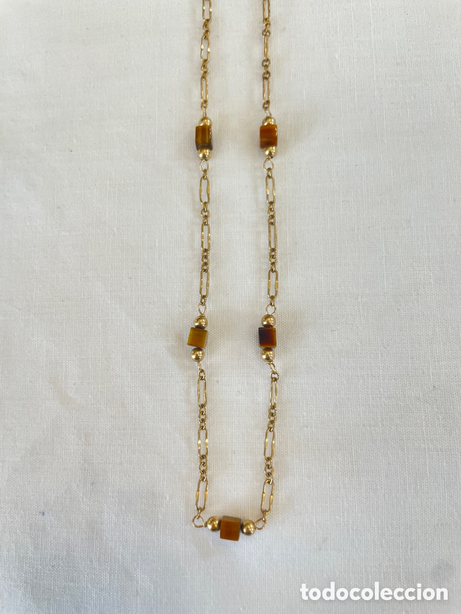 Joyeria: Collar oro 14K y ojo de tigre - Foto 3