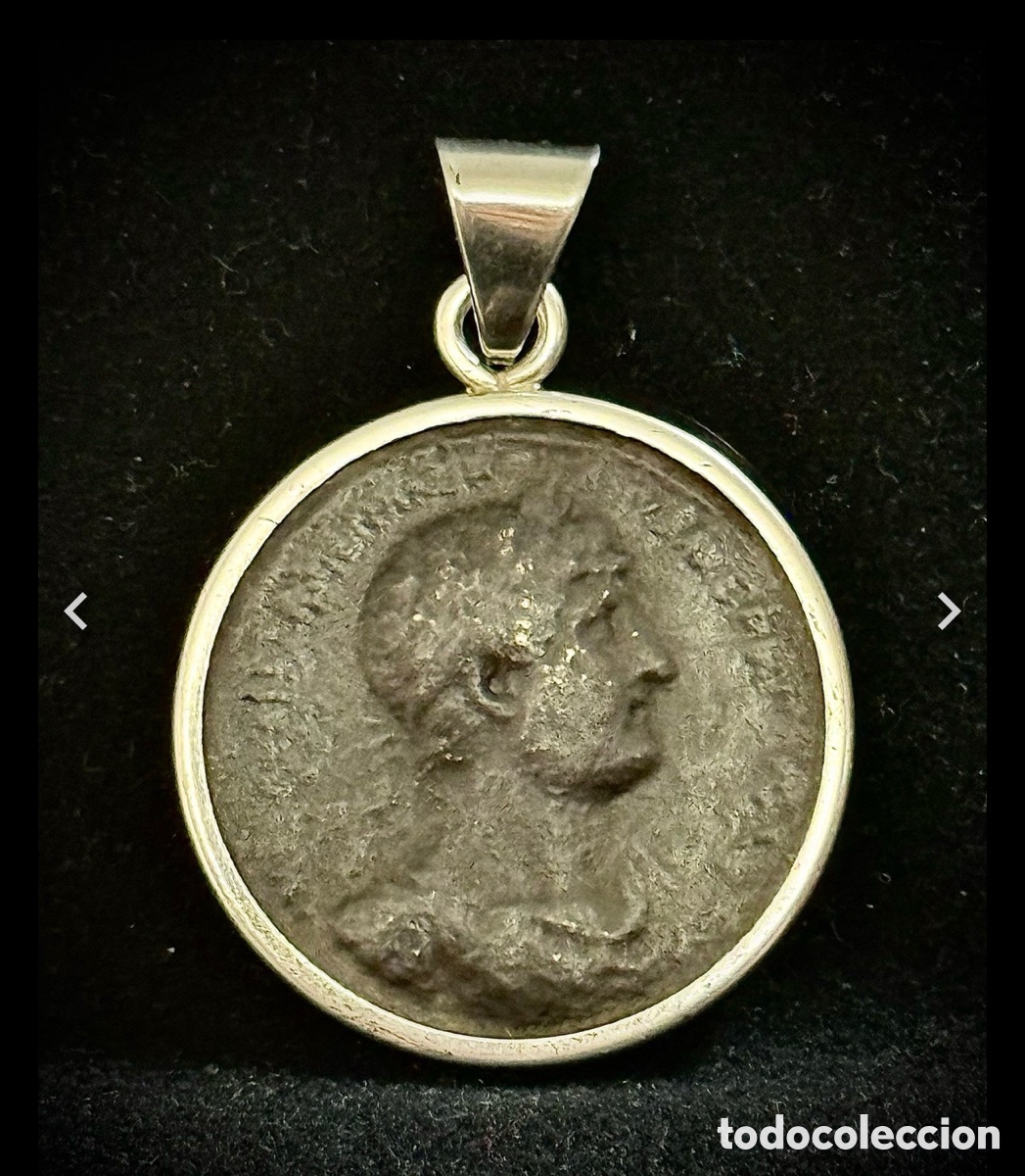 Joyeria: Colgante de moneda romana sestercio y aro de plata