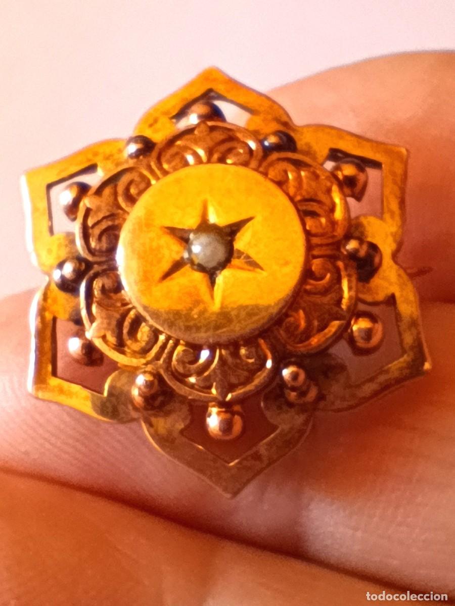 Joyeria: Antiguo broche de oro laminado FIX Francia Art Nouveau 1890-1910