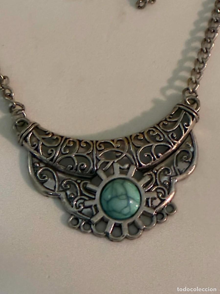 Joyeria: Collar vintage metal con piedra
