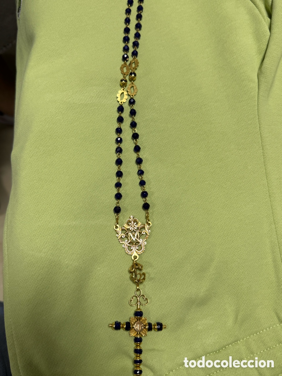 Joyeria: Rosario de oro 18 kilates y zafiros