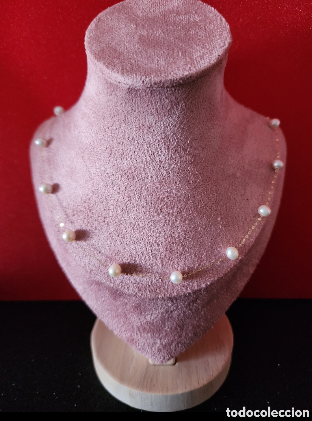 Joyeria: Collar oro 18k aut&eacute;ntico y perlas aut&eacute;nticas naturales