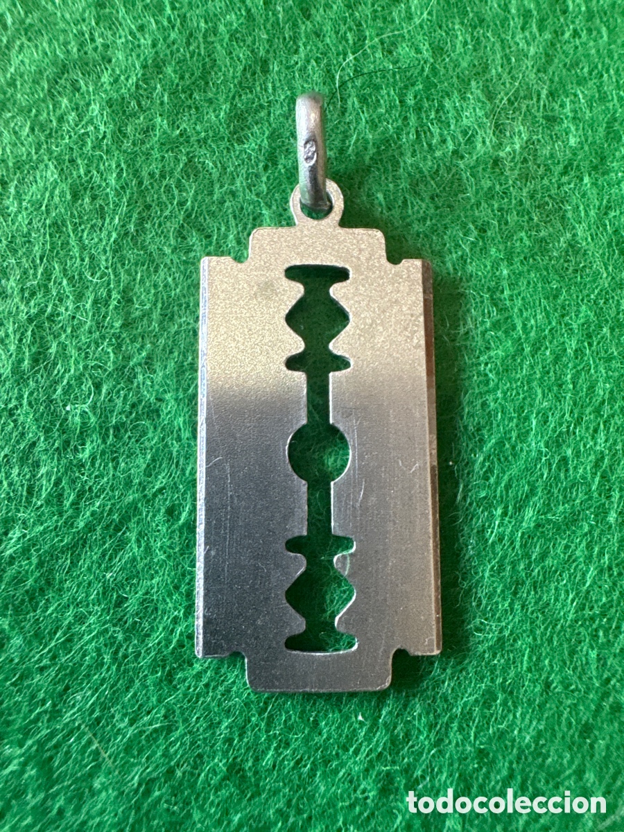 Joyeria: Colgante plata de ley hoja cuchilla afeitar (A15)