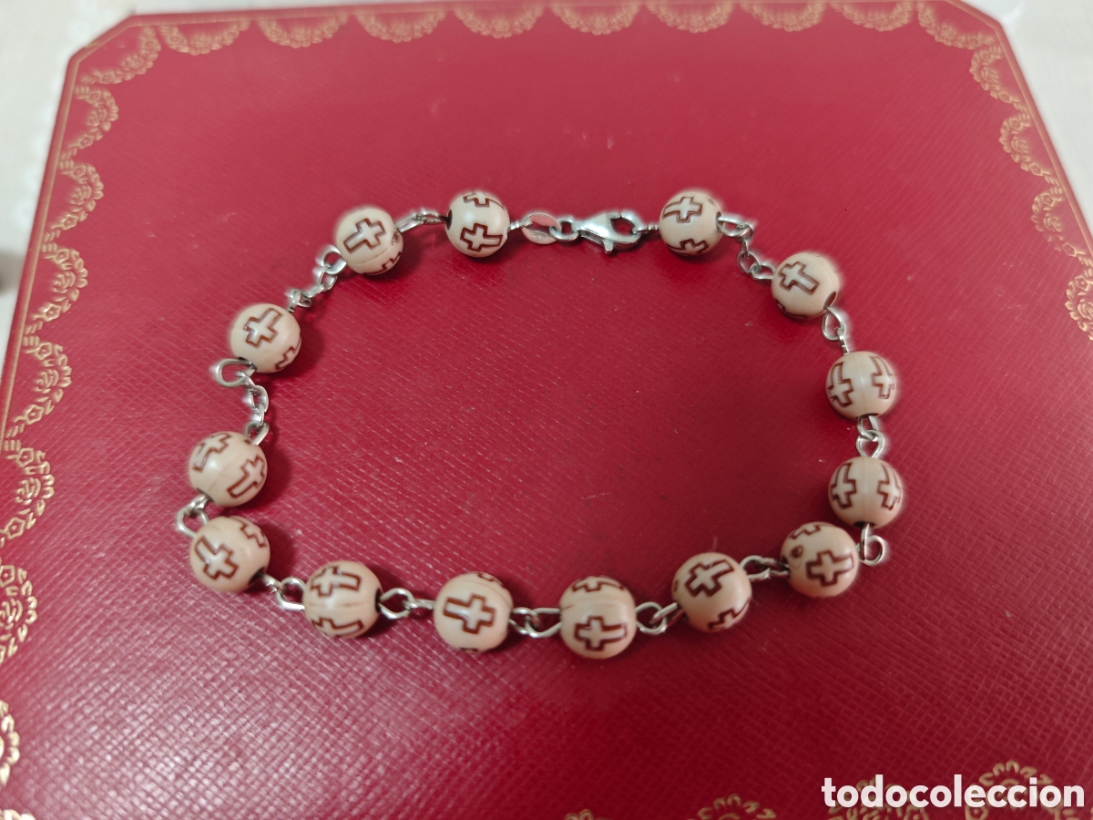 Joyeria: Pulsera religiosa en plata de ley y PVC - Foto 2