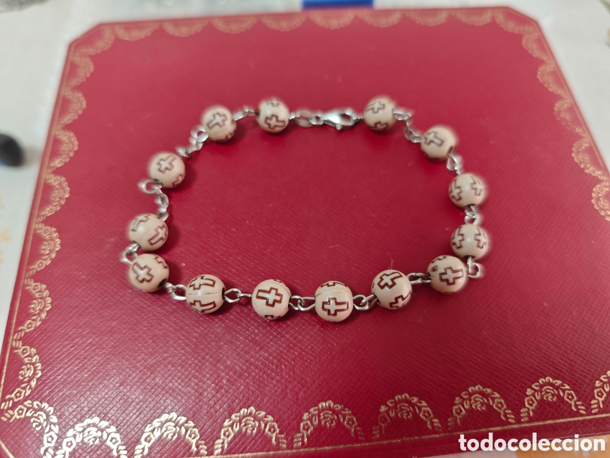 Joyeria: Pulsera religiosa en plata de ley y PVC - Foto 3