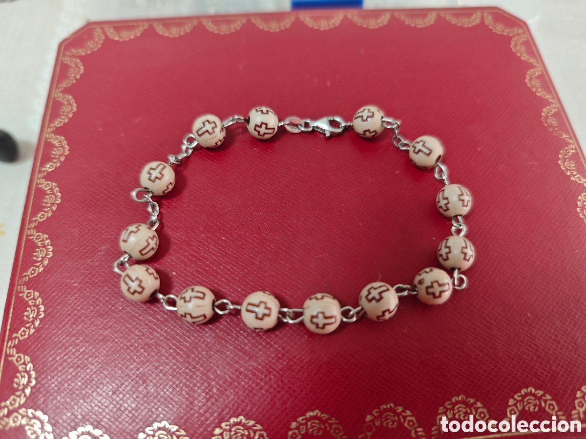 Joyeria: Pulsera religiosa en plata de ley y PVC - Foto 4