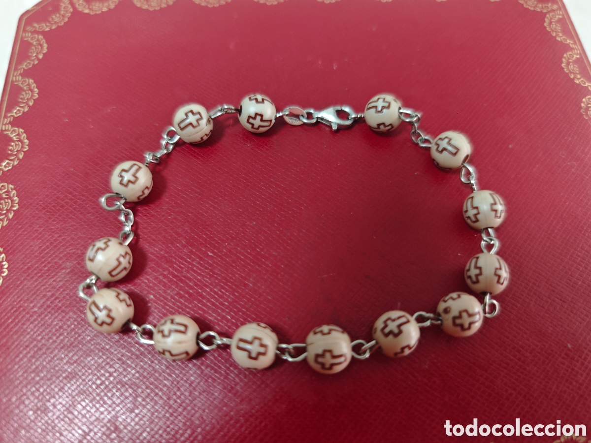 Joyeria: Pulsera religiosa en plata de ley y PVC - Foto 5