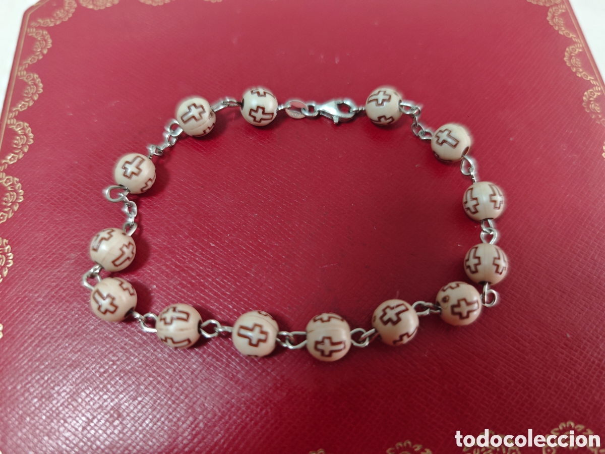 Joyeria: Pulsera religiosa en plata de ley y PVC - Foto 7