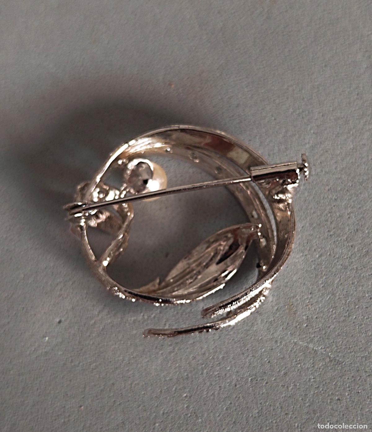 Joyeria: Antiguo broche de plata rodiada. - Foto 2