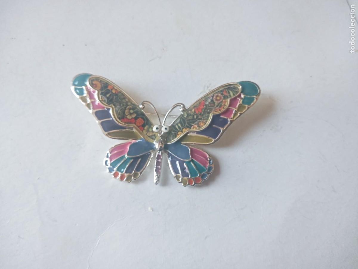 Joyeria: BONITO BROCHE MARIPOSA. ESMALTE Y METAL ANTIGUOS