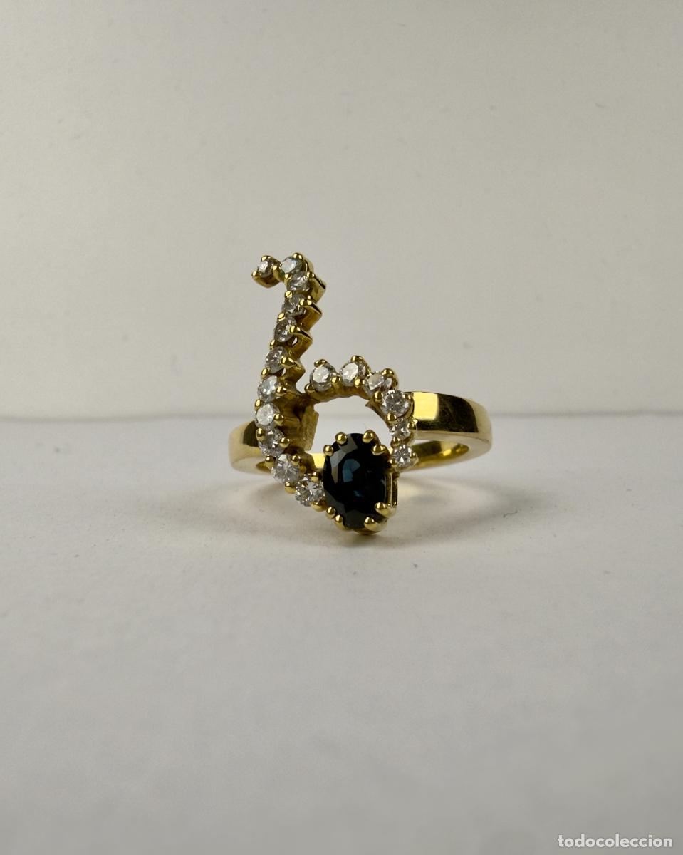 Joyeria: Anillo Oro 18K Zafiro y Diamantes - Foto 2