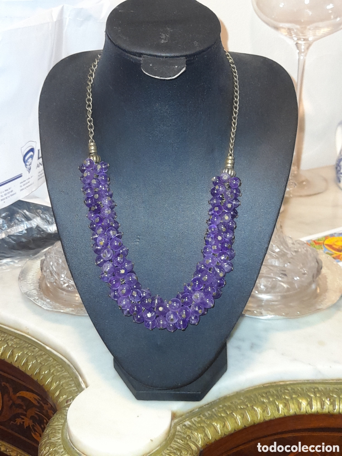 Joyeria: Collar cord&oacute;n de amatistas