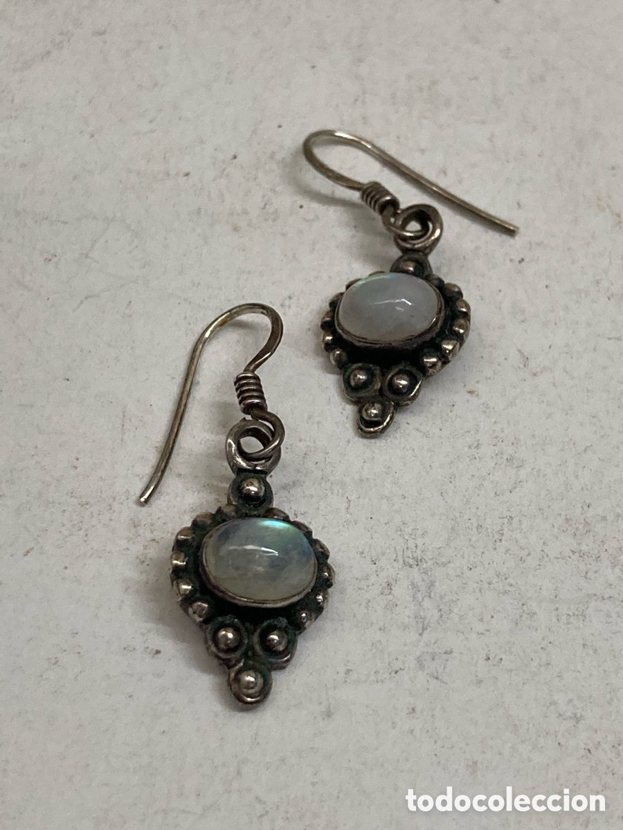 Schmuck: Pendientes de plata piedra luna
