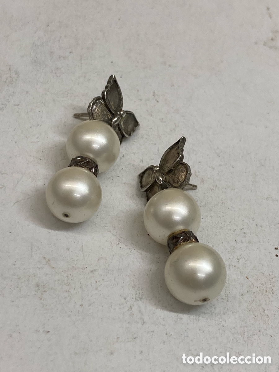 Jewelry: Pendientes de plata y perlas P477
