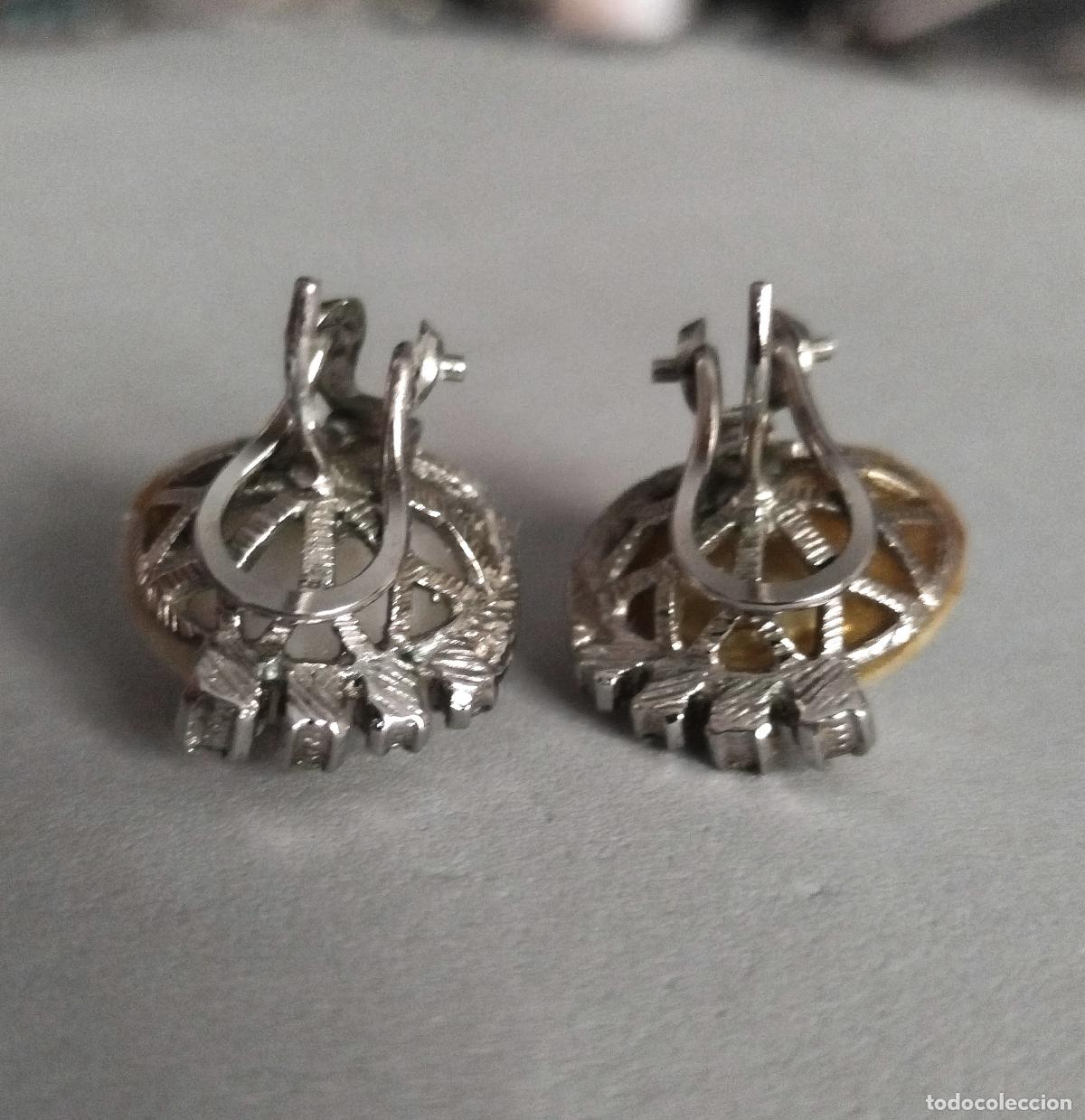 Joyeria: Antiguos pendientes de plata rodiada con perlas y circonitas. - Foto 4